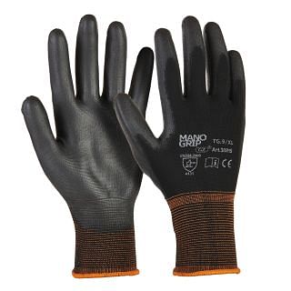 Work gloves in nylon coated in black polyurethane  MANOGRIP 30815