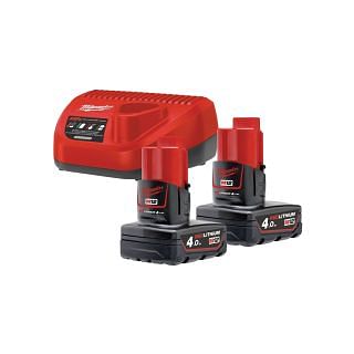 Zestaw baterii i ładowarek MILWAUKEE M12 NRG-402