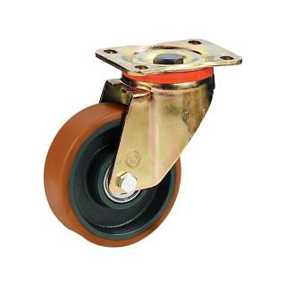 Polyurethane wheels with cast iron centre with support TELLURE R&#212;TA