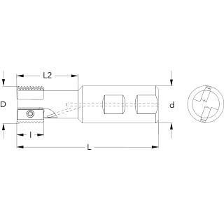 Threading indexable end mills KERFOLG single side