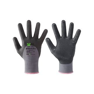 Gloves in continuous nylon coated with dotted nitrile