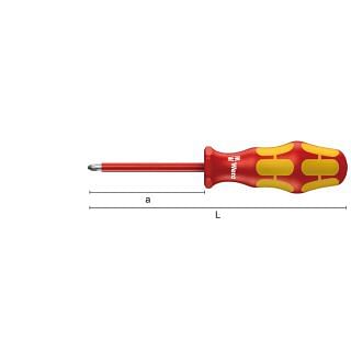 Giraviti VDE isolati 1000 Volt per viti con impronta a croce Phillips WERA 167I PH VDE