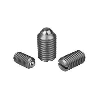 Spring plungers with slot and ball in stainless steel