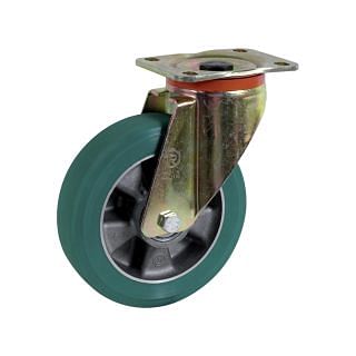 Polyurethane wheels with cast aluminium centre with support TELLURE R&#212;TA TR-ROLL