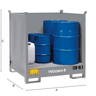 Vasca sovrapponibile in acciaio per fusti WODEX WX9913