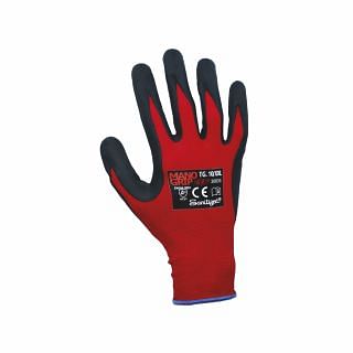 Work gloves in nylon/spandex with 2/4 in nitril foam sanitized MANOGRIP 30835