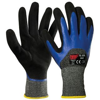 Cut-resistant gloves in fibre with 3/4 double nitrile coating MANOGRIP 30940