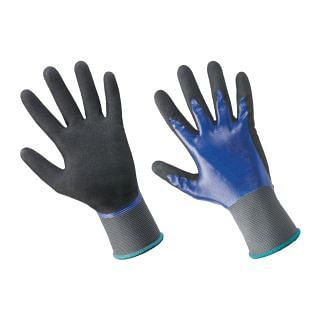 Guantes de trabajo de nailon impregnados en nitrilo microporoso