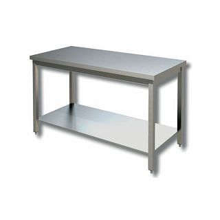 Workbenches in AISI 430 stainless steel with lower shelf