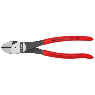 Szczypce tnące z ostrzem ukośnym o zwiększonym przełożeniu KNIPEX 74 01 140/160/180/200/250