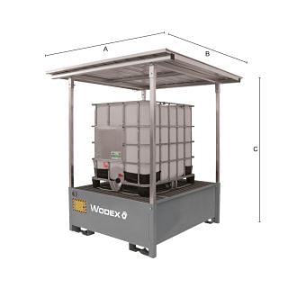 Depósitos de recogida con techo para cisternas de 1000 l WODEX WX9910