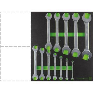 Set of double open ended wrenches in EVA TRAY module WODEX