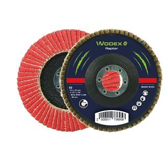 Flap discs with fibreglass backing and polycotton cloth WODEX RAPTOR PIANO