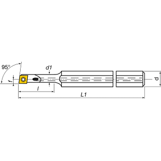 KERFOLG TURN, Wendeplattenhalter für die Innendrehbearbeitung, für positive Wendeschneidplatten - Form C - A….SCLCR/L