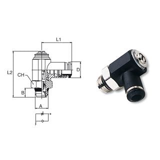 Orienting flow regulators for cylinders in nickel-plated brass AIGNEP 55900