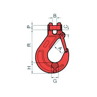 Hooks with safety latch for lifting chain slings M7480