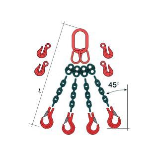 Lifting chain sling with four arms M7458