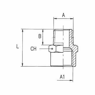 Taper threaded reductions AIGNEP 2040