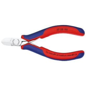 Tenazas de corte para electrónica y mecánica finas KNIPEX 77 22 115