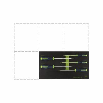 Set of hexagonal screwdrivers with ball end in Foam WODEX WX2810/SE5