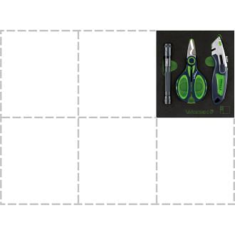 Set of cutting tools and illumination in foam WODEX WX9510/SE3