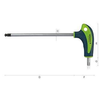 WODEX WX2750, 6-kant Winkelschraubendreher mit Griff