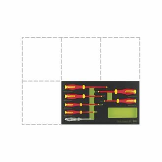 Set of VDE 1000 Volt insulated screwdrivers  for slotted and PZ screws WODEX WX4300/SE7