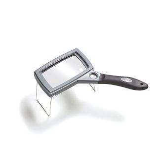 Double magnifying glasses with ergonomical rubber grip