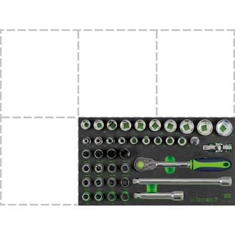 Set of socket wrenches in foam WODEX WX2290/SE40 1/2