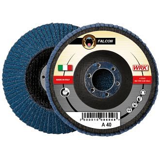 Flap grinding discs with fiberglass backing in zirconium abrasive cloth WRK FALCON FIBRA