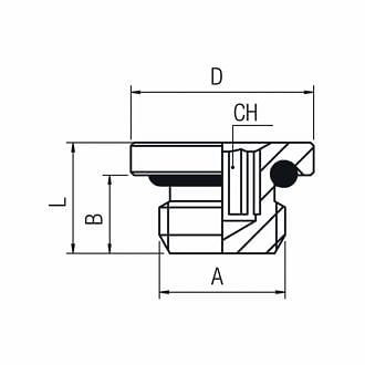 Plugs with cylindrical male thread and NBR O-ring AIGNEP 3015