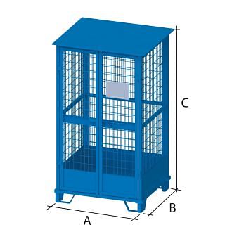 Net sided gas cylinder pallet containers