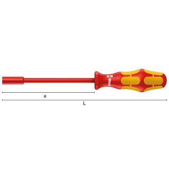 Insulated nutdrivers 1000 volts hexagonal sockets with handle WERA 190 I VDE