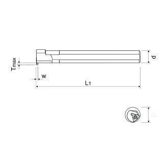 Toolholders for internal grooving for triangolar inserts R/L KERFOLG TURN