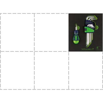 Hexagonal L keys and screwdriver STUBBY in Foam WODEX WX9520/SE17