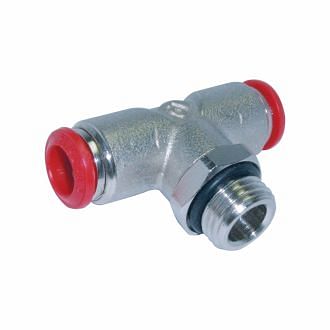 Male adjustable push to connect T fittings in nickel-plated brass AIGNEP 50216