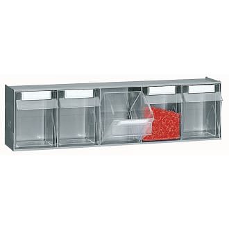 Plastic storage cabinets for small parts PRACTIBOX 5 compartments