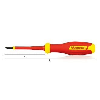 Screwdrivers VDE 1000 Volt insulated for Pozidriv screws WODEX WX4130