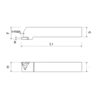 Toolholders for external grooving for triangolar inserts CGER/L KERFOLG TURN