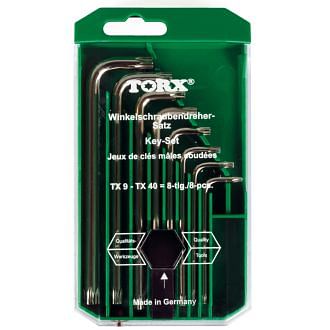 Kit di chiavi piegate per viti con impronta Torx