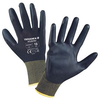 Polyester gloves polyurethane coated WX8410 WODEX