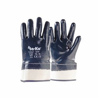 Guantes de tejido de algodón impregnado en NBR TA-KU G61