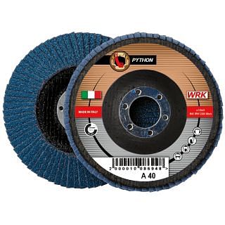 Flap grinding discs with fiberglass backing in zirconium abrasive cloth WRK PYTHON FIBRA