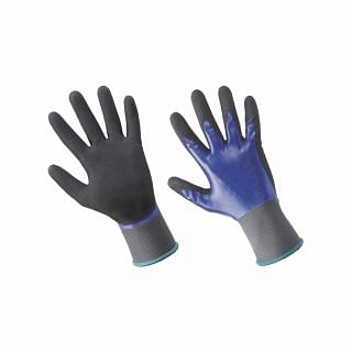 Work gloves in nylon coated with microporous nitrile