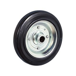 Black rubber wheels in sheet metal TELLURE RÔTA