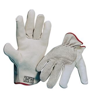 Work gloves in flower cowhide grain and crust leather