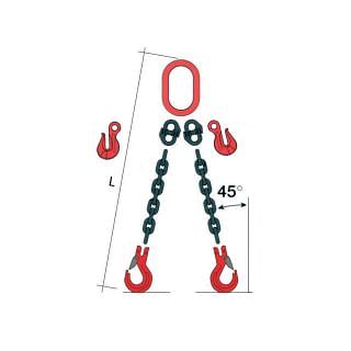 Lifting chain sling with two arms M7452