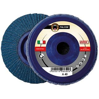 Flap grinding discs with nylon backing in zirconium abrasive cloth WRK FALCON PLASTICA